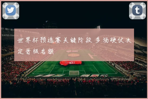 世界杯预选赛关键阶段 多场硬仗决定晋级名额